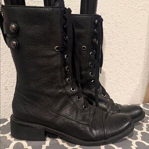 Sam Edelman Black Leather Combat Boots